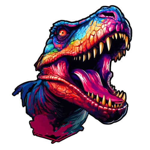 Puzzle 2D en Bois - Dinosaure contrarié