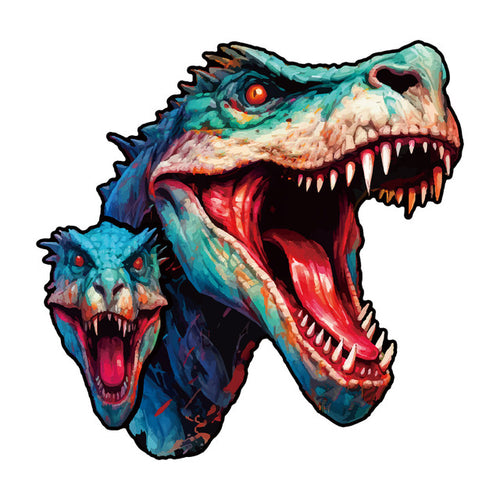 Puzzle 2D en Bois - Dinosaure et Lézard