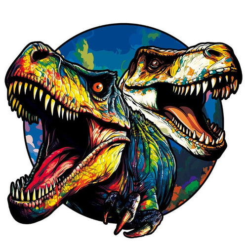 Puzzle 2D en Bois - Dinosaures Jumeaux du Soir