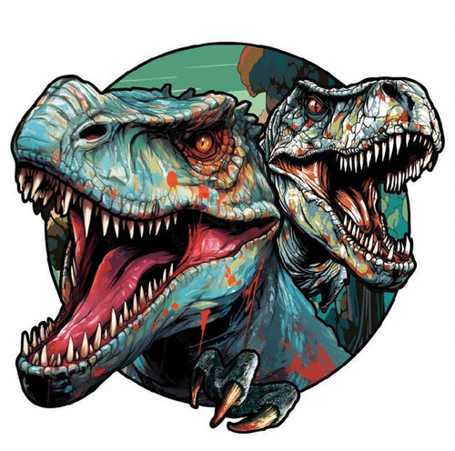 Puzzle 2D en Bois - Dinosaures de Pierre