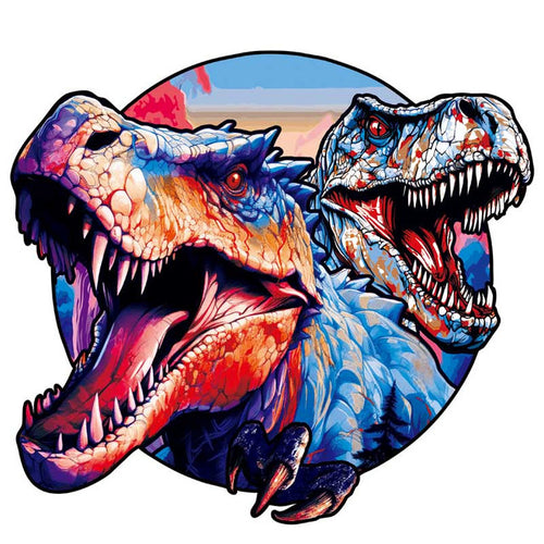 Puzzle 2D en Bois - Dinosaures de Glace Jumeaux