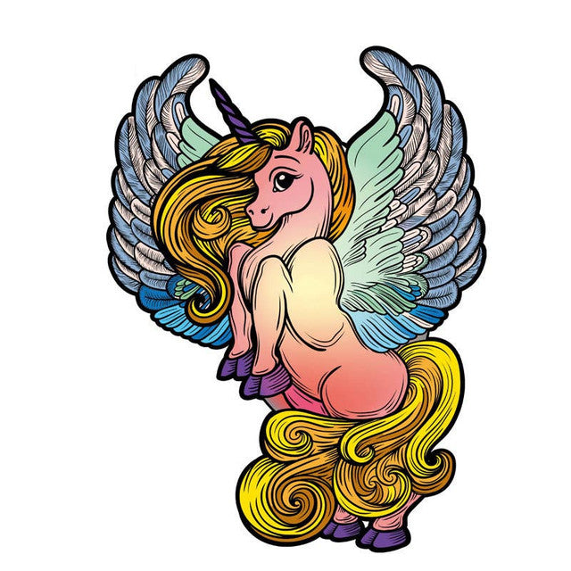 Puzzle 2D en Bois - Licorne ailée