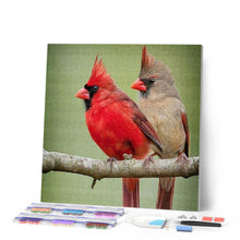 Charger l'image dans la galerie, Broderie Diamant | Broderie Diamant - Deux Oiseaux sur une branche | animaux Broderie Animaux oiseaux | FiguredArt
