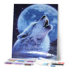 Charger l'image dans la galerie, Broderie Diamant | Broderie Diamant - Loup et Pleine Lune | animaux Broderie Animaux lapins loups | FiguredArt