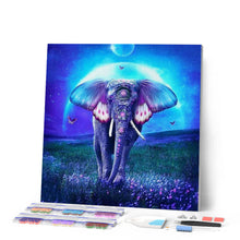 Charger l'image dans la galerie, Broderie Diamant | Broderie Diamant - Eléphant et Pleine Lune | animaux Broderie Animaux éléphants | FiguredArt