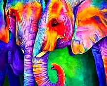 Charger l'image dans la galerie, Broderie Diamant | Broderie Diamant - Couple déléphants | animaux Broderie Animaux éléphants | FiguredArt