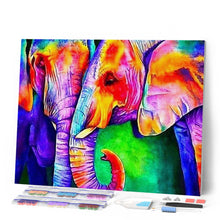 Charger l'image dans la galerie, Broderie Diamant | Broderie Diamant - Couple déléphants | animaux Broderie Animaux éléphants | FiguredArt