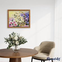 Charger l'image dans la galerie, Broderie Diamant | Broderie Diamant - Deux Chats et Fleurs | animaux Broderie Animaux chats fleurs | FiguredArt