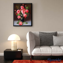 Charger l'image dans la galerie, Broderie Diamant | Broderie Diamant - Vase de Rose | Broderie Fleurs fleurs | FiguredArt