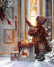 Charger l'image dans la galerie, Broderie Diamant | Broderie Diamant - Fillette la nuit de Noël | Broderie Religion Noël | FiguredArt