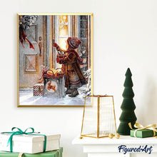 Charger l'image dans la galerie, Broderie Diamant | Broderie Diamant - Fillette la nuit de Noël | Broderie Religion Noël | FiguredArt