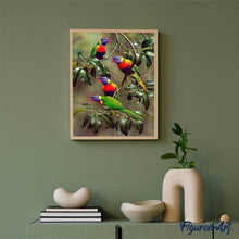 Charger l'image dans la galerie, Broderie Diamant | Broderie Diamant - Perroquets sur Branche | animaux Broderie Animaux oiseaux perroquets | FiguredArt