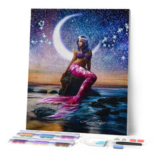 Charger l'image dans la galerie, Broderie Diamant | Broderie Diamant - Sirène et Croissant de Lune | Broderie Romantique romantique | FiguredArt