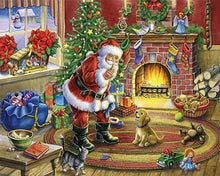 Charger l'image dans la galerie, Broderie Diamant | Broderie Diamant - Père Noël et Chien | animaux Broderie Animaux Broderie Religion chiens Noël | FiguredArt