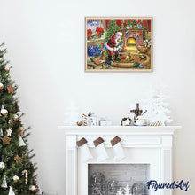 Charger l'image dans la galerie, Broderie Diamant | Broderie Diamant - Père Noël et Chien | animaux Broderie Animaux Broderie Religion chiens Noël | FiguredArt