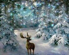 Charger l'image dans la galerie, Broderie Diamant | Broderie Diamant - Cerf en Hiver | animaux Broderie Animaux Broderie Paysages hiver paysages | FiguredArt