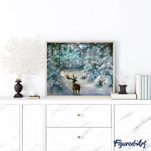 Charger l'image dans la galerie, Broderie Diamant | Broderie Diamant - Cerf en Hiver | animaux Broderie Animaux Broderie Paysages hiver paysages | FiguredArt