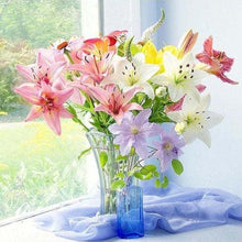 Charger l'image dans la galerie, Broderie Diamant | Broderie Diamant - Vase de Fleurs fraiches | Broderie Fleurs fleurs | FiguredArt
