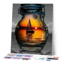 Charger l'image dans la galerie, Broderie Diamant | Broderie Diamant - Pot et Voilier | bateaux Broderie Bateaux | FiguredArt