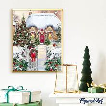 Charger l'image dans la galerie, Broderie Diamant | Broderie Diamant - Maison lHiver | Broderie Paysages hiver paysages | FiguredArt