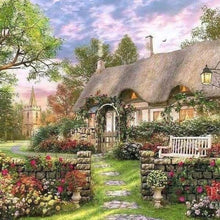 Charger l'image dans la galerie, Broderie Diamant | Broderie Diamant - Maison de Campagne | Broderie Paysages paysages | FiguredArt