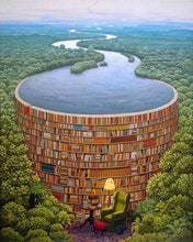 Charger l'image dans la galerie, Broderie Diamant | Broderie Diamant - Rivière et Bibliothèque | Broderie Paysages paysages | FiguredArt