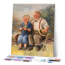 Charger l'image dans la galerie, Broderie Diamant | Broderie Diamant - Couple sur un Banc | Broderie Romantique romantique | FiguredArt