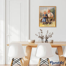 Charger l'image dans la galerie, Broderie Diamant | Broderie Diamant - Couple sur un Banc | Broderie Romantique romantique | FiguredArt