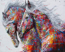 Charger l'image dans la galerie, Broderie Diamant | Broderie Diamant - Couple de Chevaux | Broderie Paysages chevaux paysages | FiguredArt