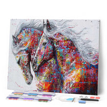 Charger l'image dans la galerie, Broderie Diamant | Broderie Diamant - Couple de Chevaux | Broderie Paysages chevaux paysages | FiguredArt