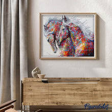 Charger l'image dans la galerie, Broderie Diamant | Broderie Diamant - Couple de Chevaux | Broderie Paysages chevaux paysages | FiguredArt
