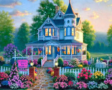 Charger l'image dans la galerie, Broderie Diamant Grande Maison et jardin fleuri paysages | FiguredArt