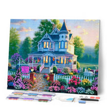 Charger l'image dans la galerie, Broderie Diamant Grande Maison et jardin fleuri paysages | FiguredArt