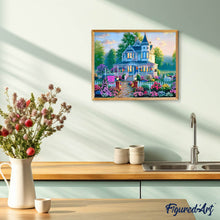 Charger l'image dans la galerie, Broderie Diamant Grande Maison et jardin fleuri paysages | FiguredArt