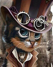 Charger l'image dans la galerie, Broderie Diamant | Broderie Diamant - Chat gentleman | animaux Broderie Animaux chats | FiguredArt