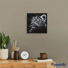 Charger l'image dans la galerie, Broderie Diamant | Broderie Diamant - Léopard noir et blanc | animaux Broderie Animaux léopards | FiguredArt