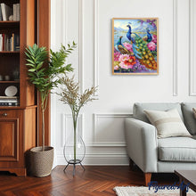 Charger l'image dans la galerie, Broderie Diamant - Paons et Fleurs au bord du Lac