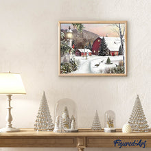 Charger l'image dans la galerie, Broderie Diamant | Broderie Diamant - Ferme sous la Neige | Broderie Paysages hiver paysages | FiguredArt