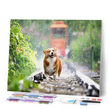 Charger l'image dans la galerie, Broderie Diamant Chien sur les rails animaux chiens | FiguredArt