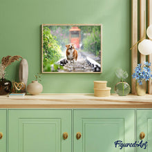 Charger l'image dans la galerie, Broderie Diamant Chien sur les rails animaux chiens | FiguredArt