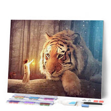 Charger l'image dans la galerie, Broderie Diamant | Broderie Diamant - Femme et Tigre | animaux Broderie Animaux tigres | FiguredArt
