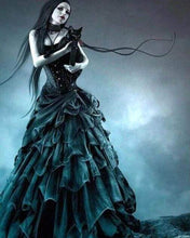 Charger l'image dans la galerie, Broderie Diamant | Broderie Diamant - Femme en noir | Broderie Romantique romantique | FiguredArt