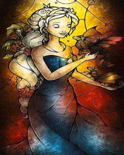 Charger l'image dans la galerie, Broderie Diamant | Broderie Diamant - Femme effet Vitrail | Broderie Romantique romantique | FiguredArt