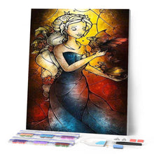 Charger l'image dans la galerie, Broderie Diamant | Broderie Diamant - Femme effet Vitrail | Broderie Romantique romantique | FiguredArt