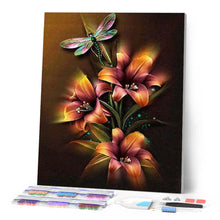 Charger l'image dans la galerie, Broderie Diamant | Broderie Diamant - Lys et Libellule | animaux Broderie Animaux Broderie Fleurs fleurs | FiguredArt