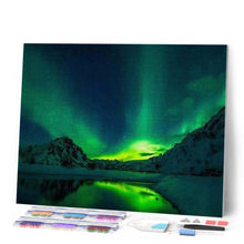 Charger l'image dans la galerie, Broderie Diamant | Broderie Diamant - Aurore boréale verte | Broderie Paysages paysages | FiguredArt
