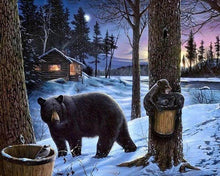 Charger l'image dans la galerie, Broderie Diamant | Broderie Diamant - Ours dans la Neige | animaux Broderie Animaux hiver ours | FiguredArt