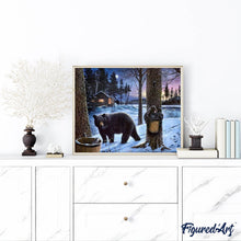 Charger l'image dans la galerie, Broderie Diamant | Broderie Diamant - Ours dans la Neige | animaux Broderie Animaux hiver ours | FiguredArt
