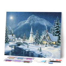 Charger l'image dans la galerie, Broderie Diamant | Broderie Diamant - Village sous la Neige | Broderie Paysages hiver paysages | FiguredArt
