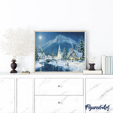 Charger l'image dans la galerie, Broderie Diamant | Broderie Diamant - Village sous la Neige | Broderie Paysages hiver paysages | FiguredArt